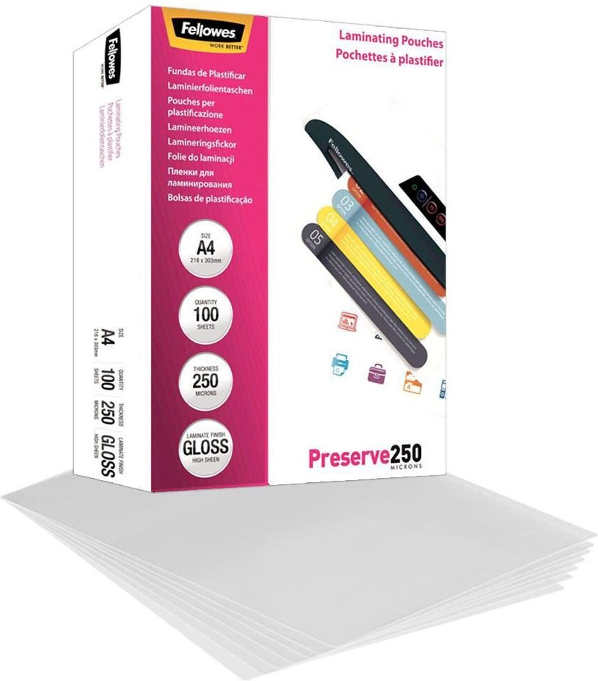 Fellowes Laminierfolien glänzend 250 mikron A4