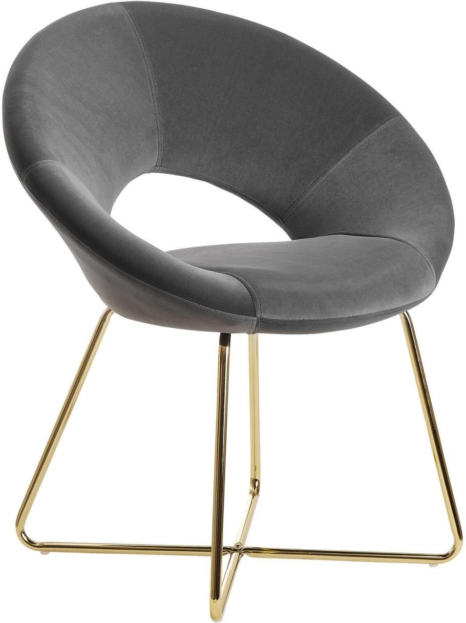 WOHNLING Esszimmerstuhl WL6.188 Samt dunkelgrau