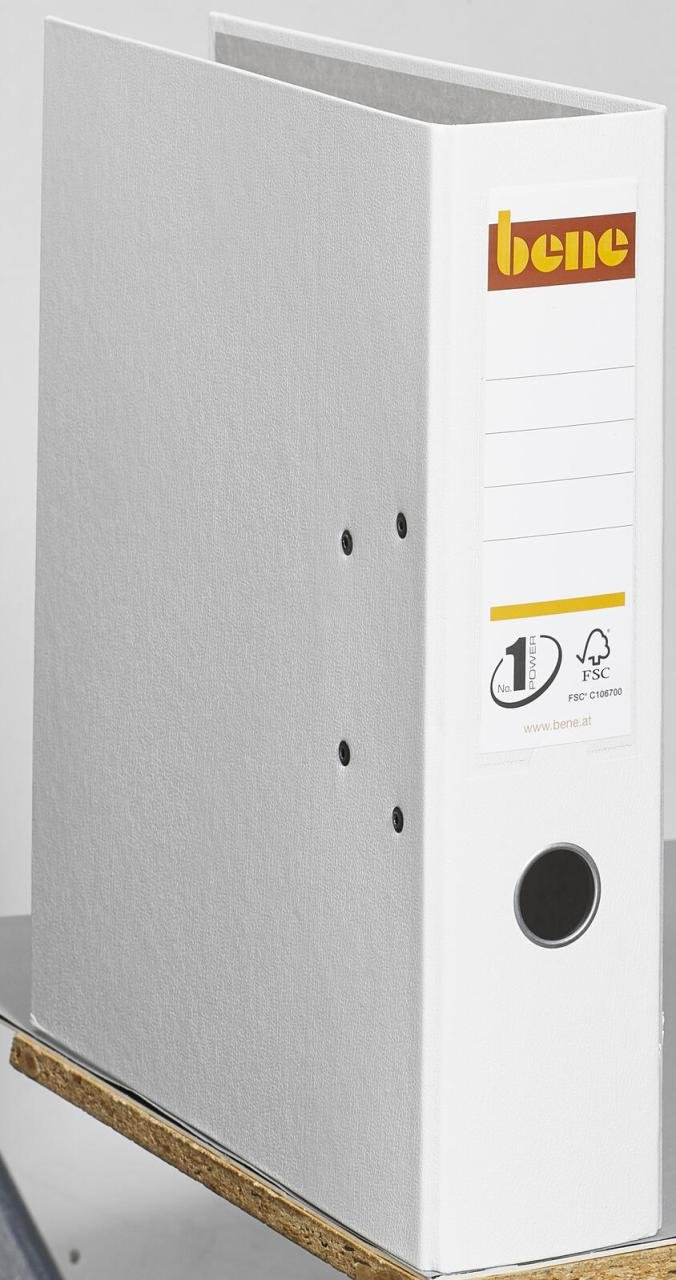 bene Ordner Rückenbreite 8 cm DIN A4 Kunststoff weiß