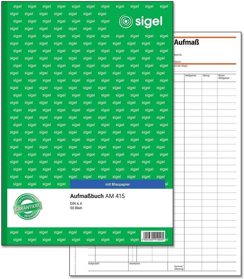 Thumbnail - sigel Aufmaßbuch Formularbuch AM415 - 1 x 50 Blatt