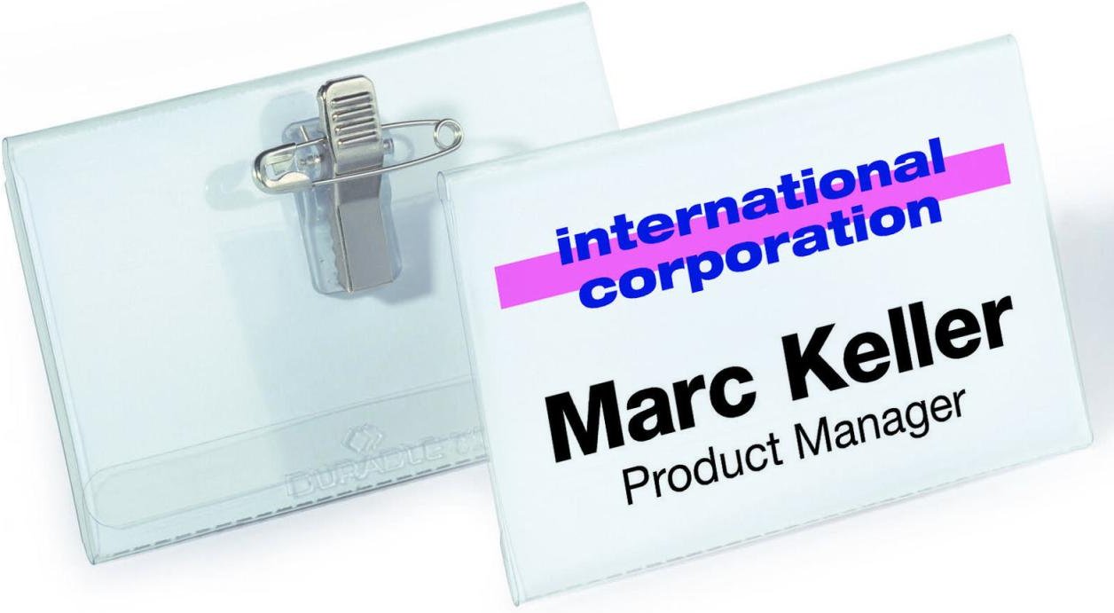 DURABLE Namensschilder transparent 7.5 cm x 4 cm