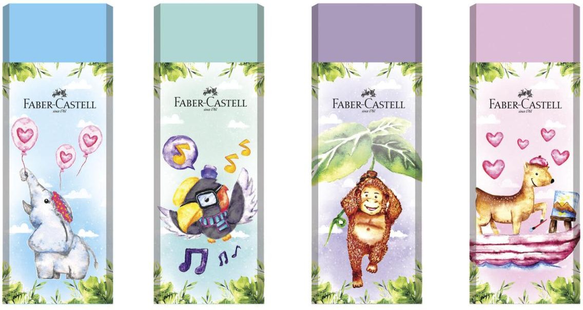 FABER-CASTELL Radiergummis 4 verschiedene Farben