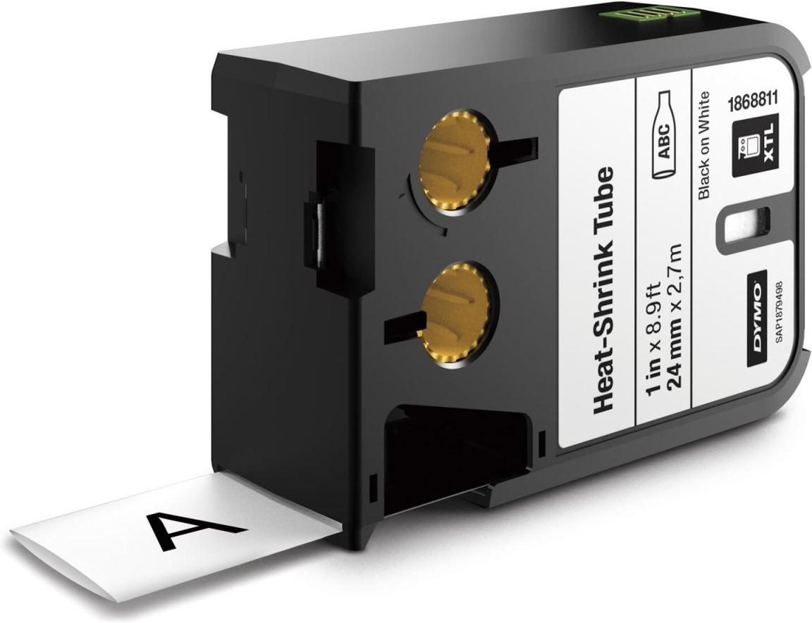 DYMO® Original XTL Heisschrumpfschlauch, schwarz auf weiss, für XTL 300/500, Polyolefin, endlos