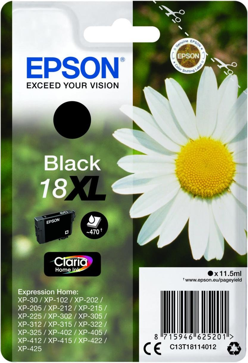 Epson Original 18XL Gänseblümchen Druckerpatrone - schwarz (C13T18114012)