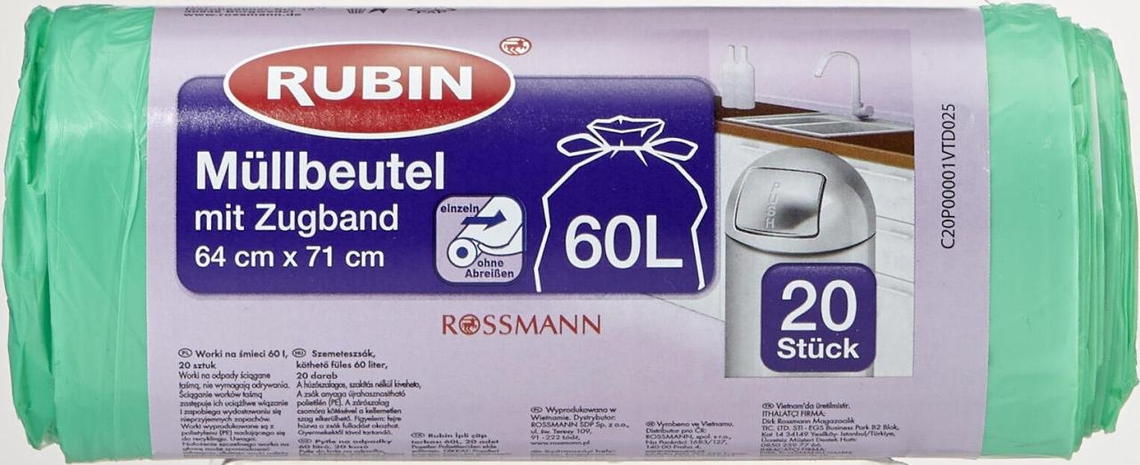 RUBIN Müllbeutel 60,0 l grün