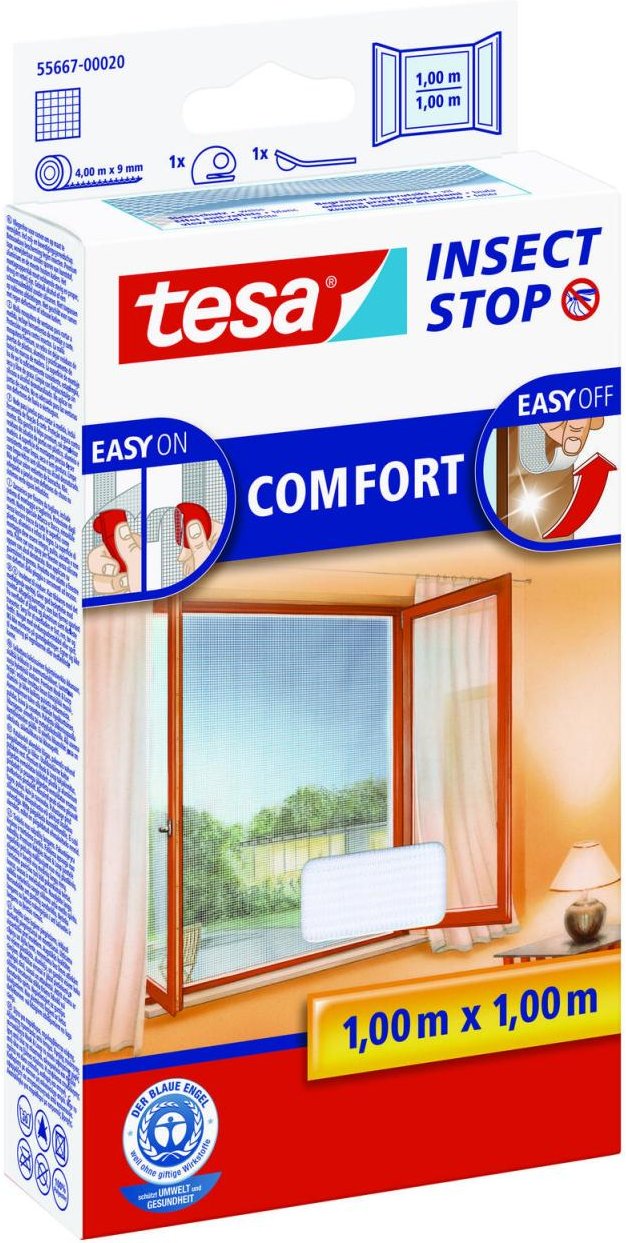 Thumbnail - tesa Fliegengitter Insect Stop COMFORT weiß 1,0 x 1,0 m