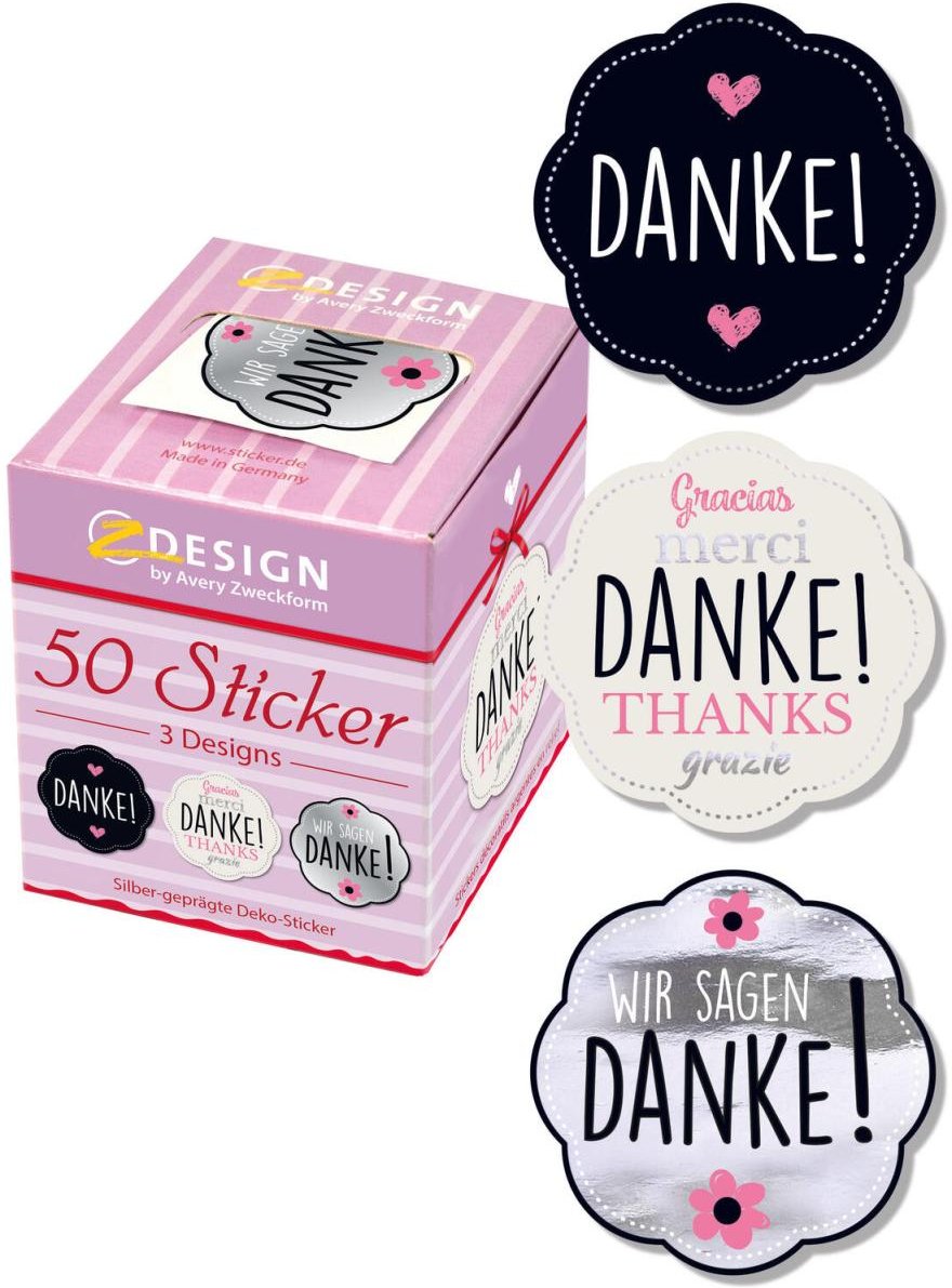 AVERY Zweckform Aufkleber Danke