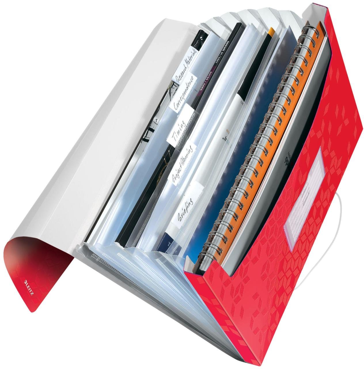 LEITZ WOW 4589 Fächermappe DIN A4 6 -Fach rot