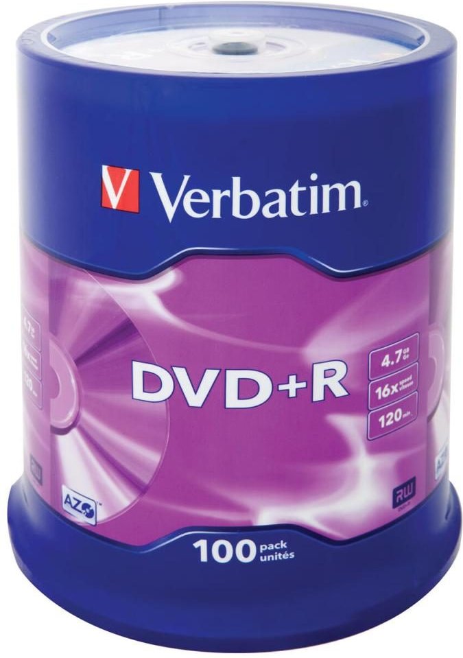 Verbatim DVD+R 4,7 GB 100er Spindel