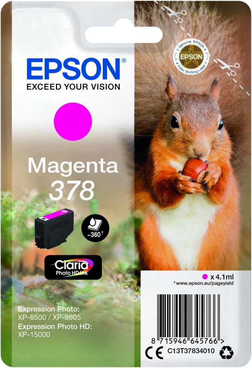 Epson Original 378 Eichhörnchen Druckerpatrone magenta 360 Seiten 4,1ml (C13T37834010)