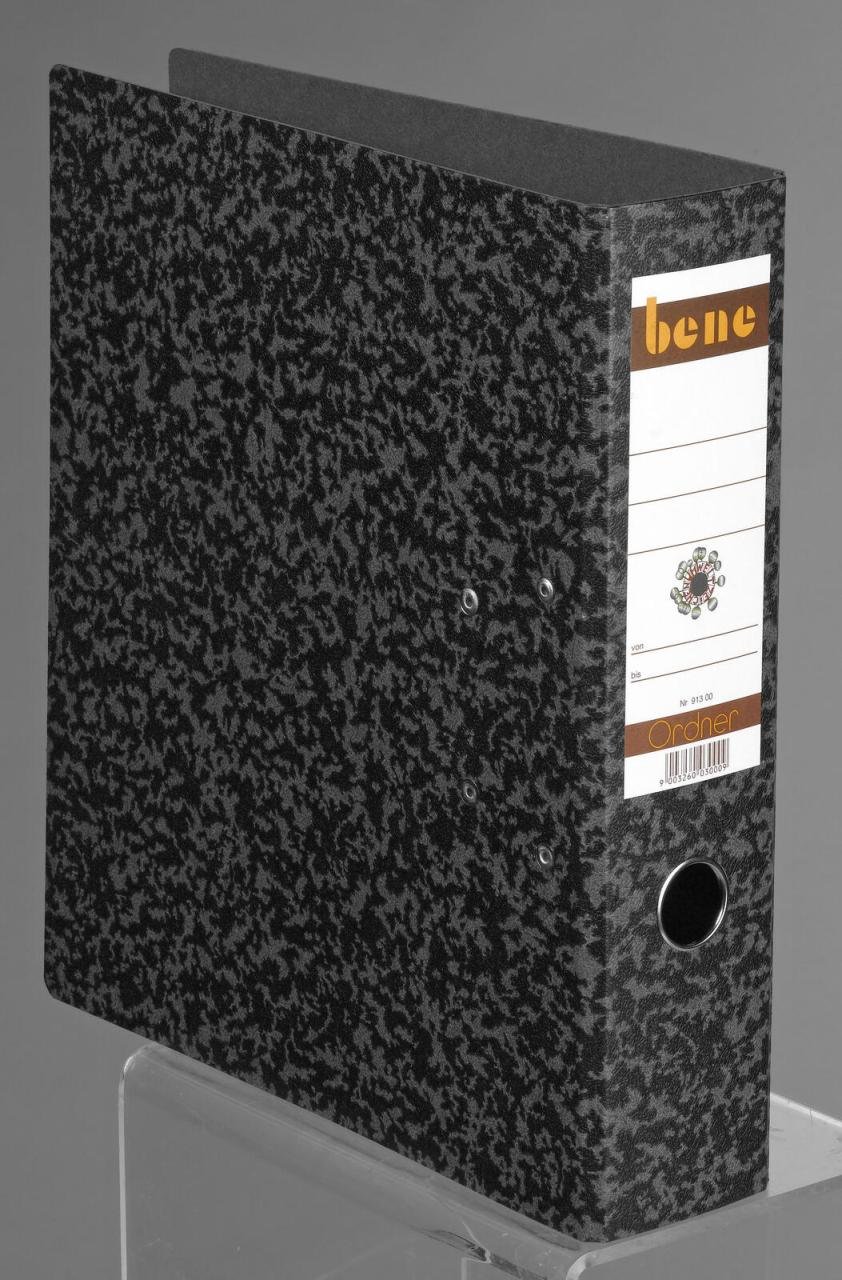 bene Ordner Rückenbreite 8 cm DIN A4 Karton schwarz marmoriert