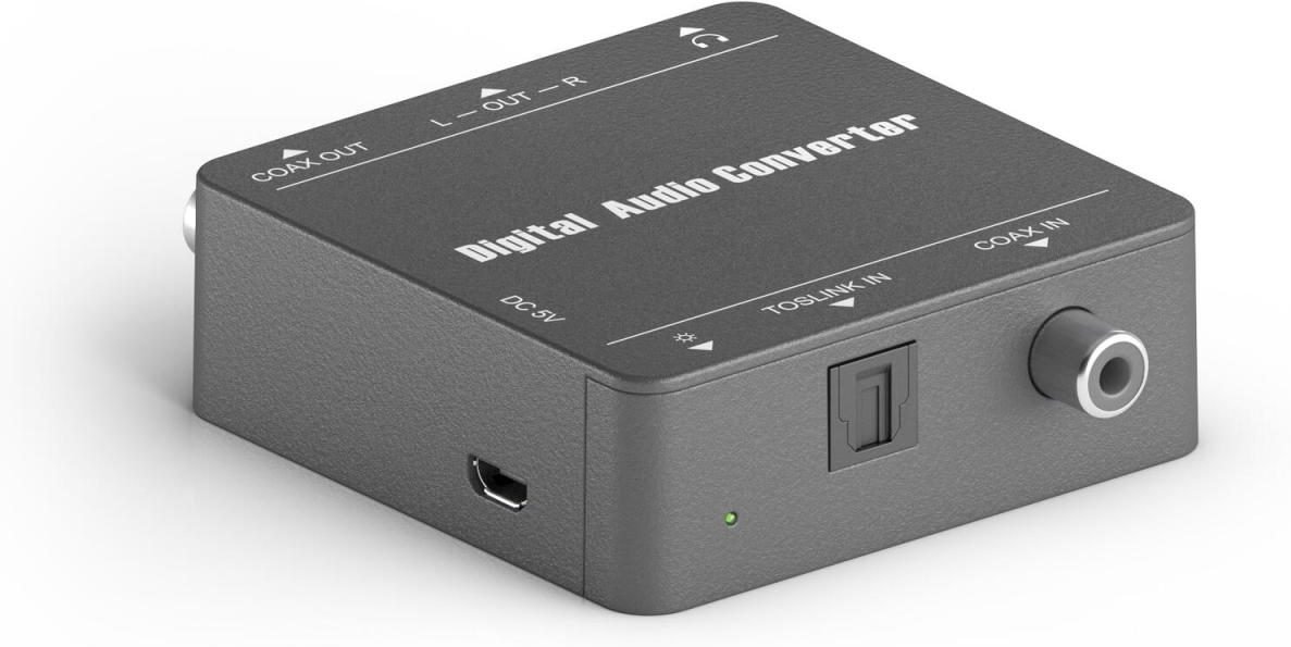 0 PureTools - D zu A Audio Konverter. Koaxial oder Toslink zu Analog L/R und 3,5 mm Audio