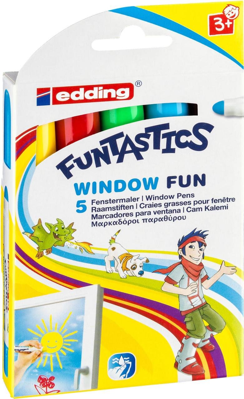Thumbnail - edding Funtastics Window Fun Kreidemarker 2.0 - 6.0 mm Mehrfarbig