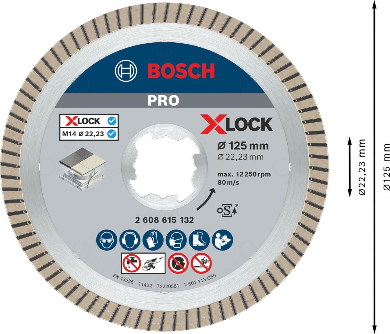 BOSCH Diamant-Trennscheibe X-LOCK Best for Ceramic Extra Clean Turbo