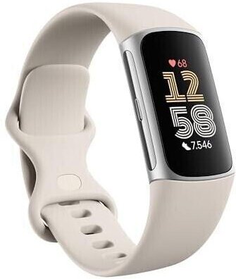 Thumbnail - Fitbit Charge 6 Fitness Tracker, Porcelain/Silber