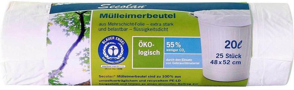 Secolan Müllbeutel 20L - weiß - 25 Stück