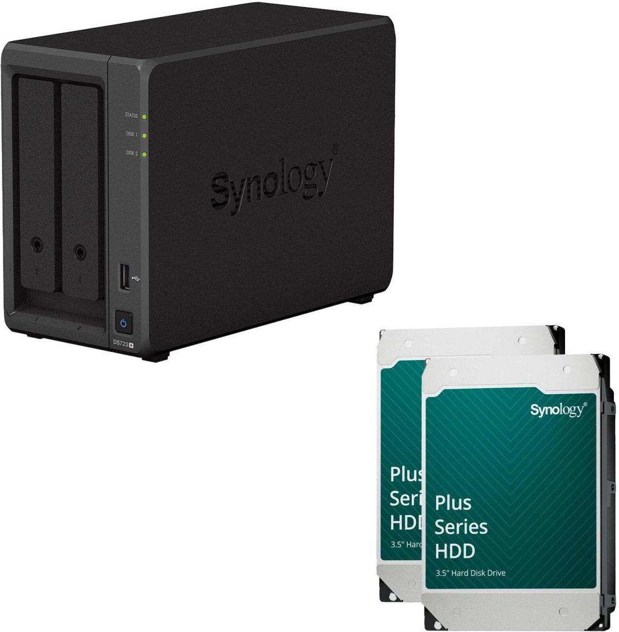 Synology DiskStation DS723+ 2 Einschübe NAS-Server Leergehäuse (DS723+) + 16 TB Synology Plus (2x 8TB)