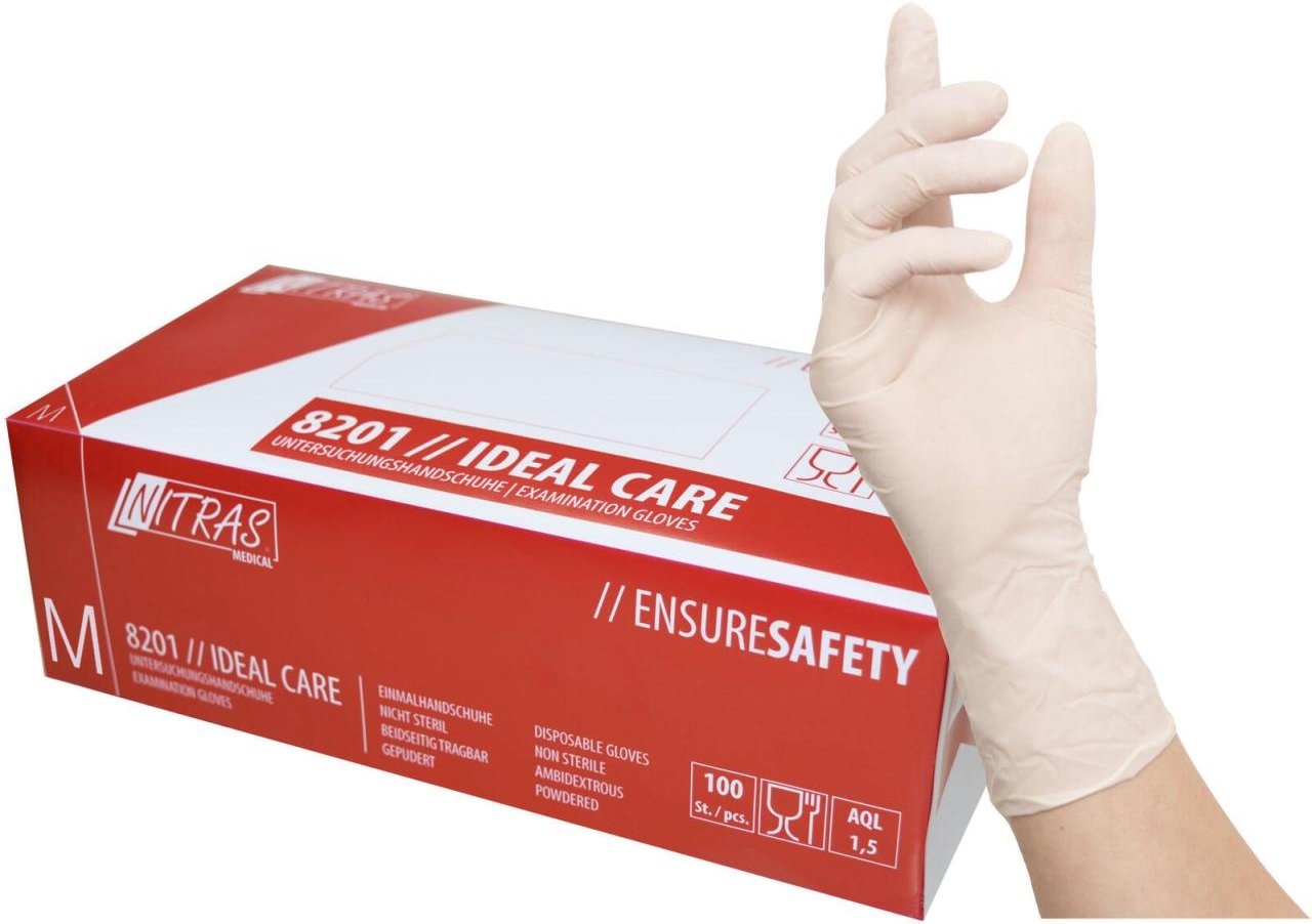 NITRAS® Einmalhandschuhe IDEAL CARE M weiß