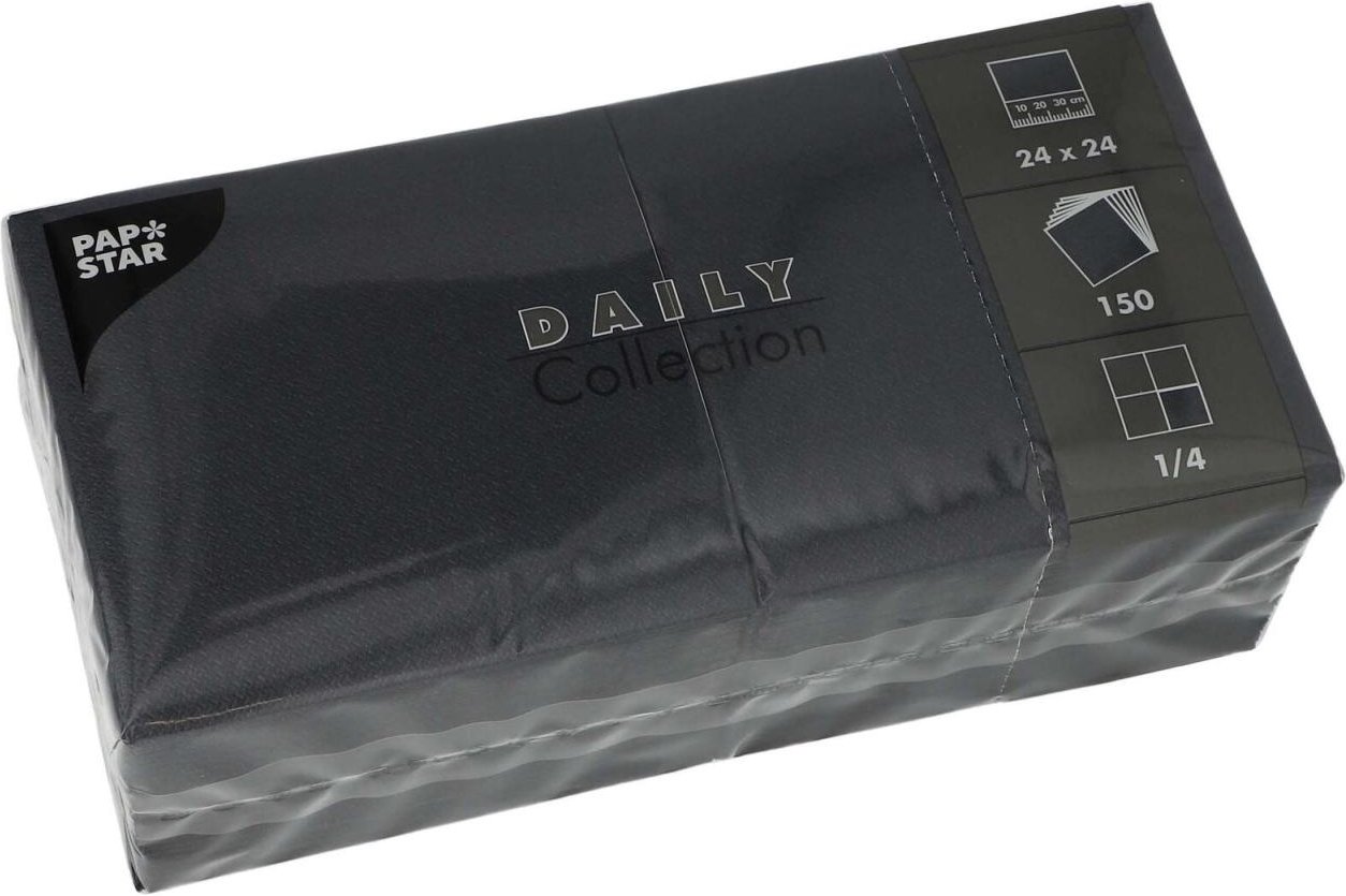 PAPSTAR Servietten 24,0 x 24,0 cm 2-lagig schwarz