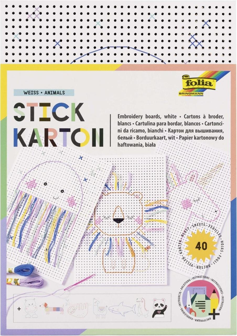 folia Stickbild Stickkarton Animal