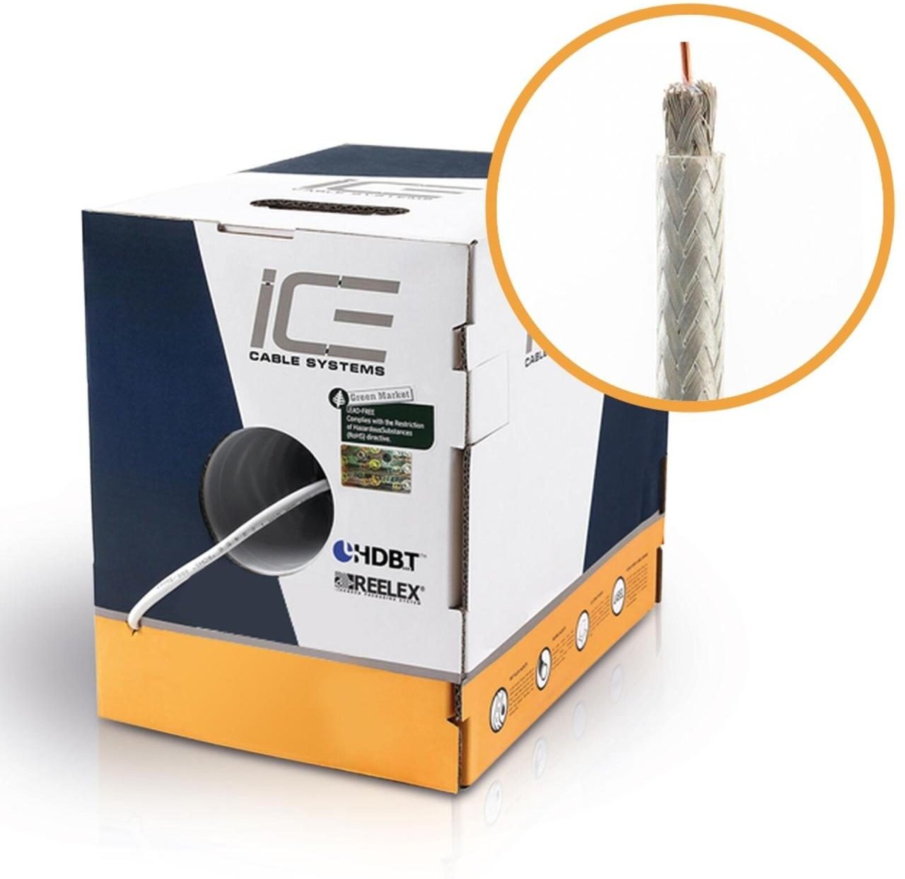ICE Cable - Koax Kabel, grün, RG-59, 0,81mm (AWG20), geschirmt, grün, 152,50m Pulloutbox