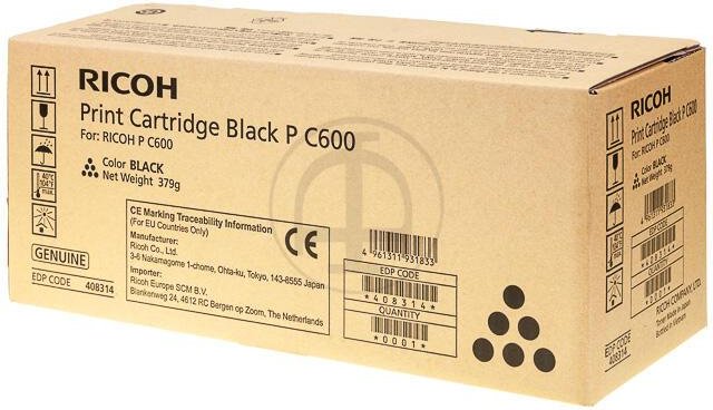 Ricoh Original Type P C600 Toner schwarz 17.000 Seiten (408314) für RICOH P C600