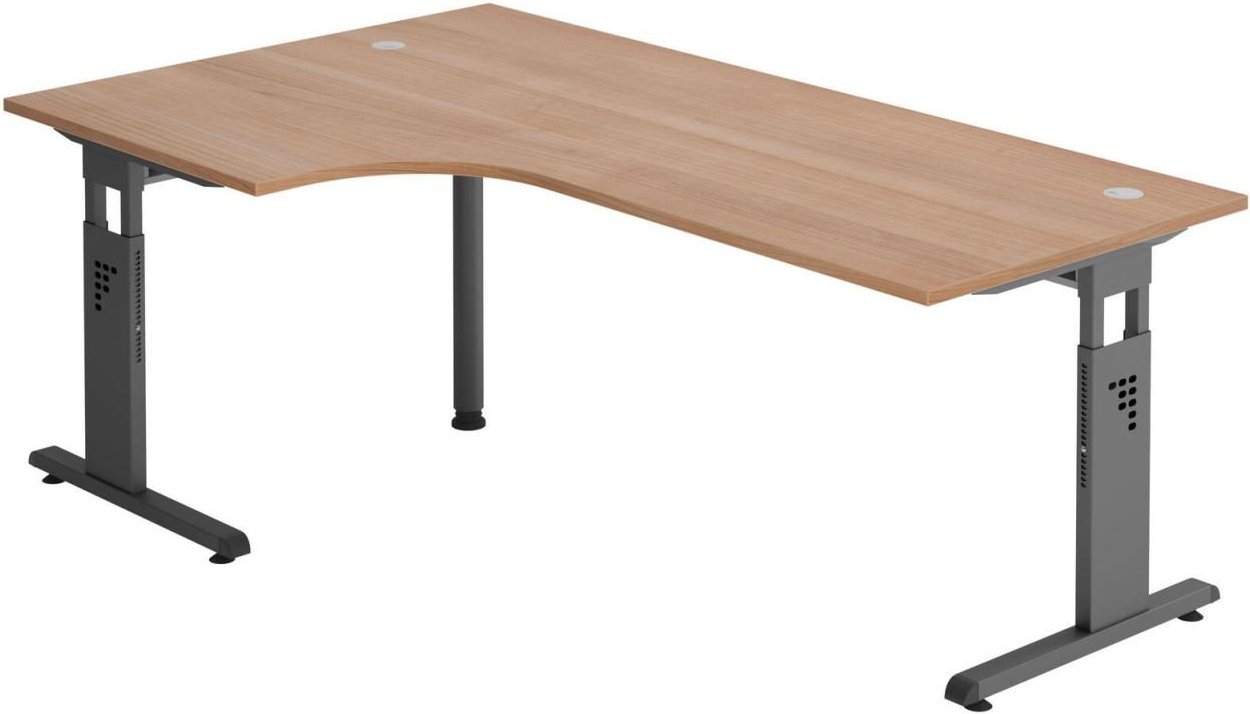 HAMMERBACHER VOS82/N/G höhenverstellbarer Schreibtisch 65 - 85 cm nussbaum / grafit