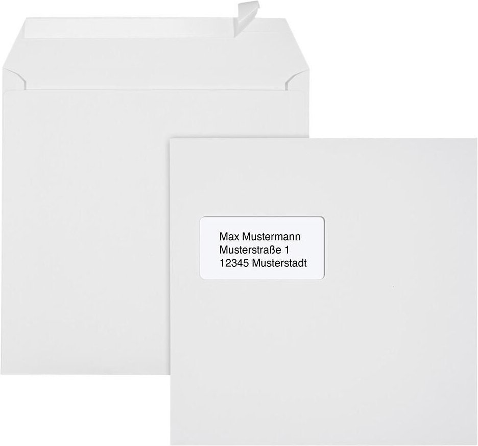 Thumbnail - ÖKI Briefumschläge quadratisch mit Fenster haftklebend