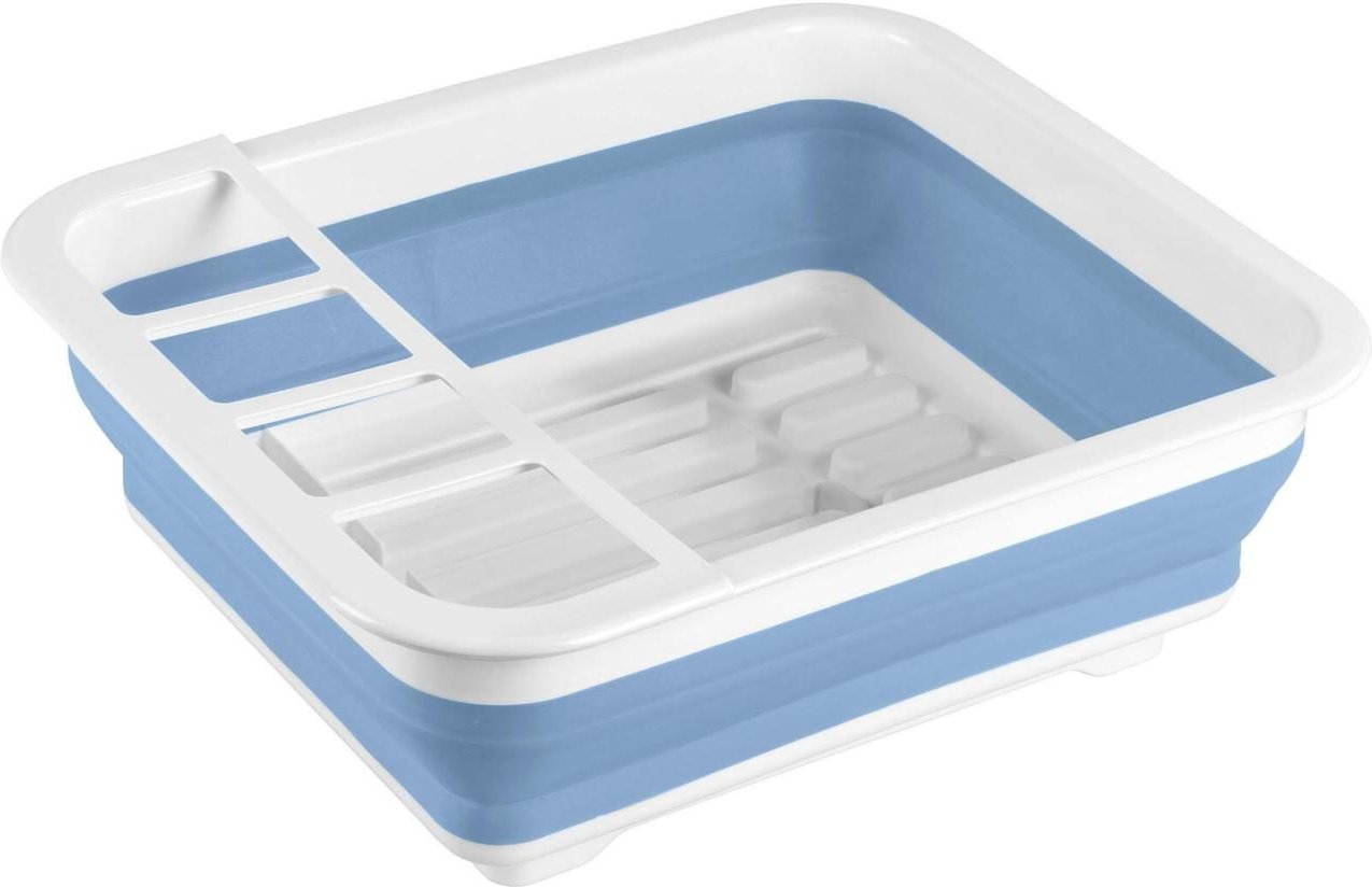 WENKO Geschirrabtropfständer weiß, blau