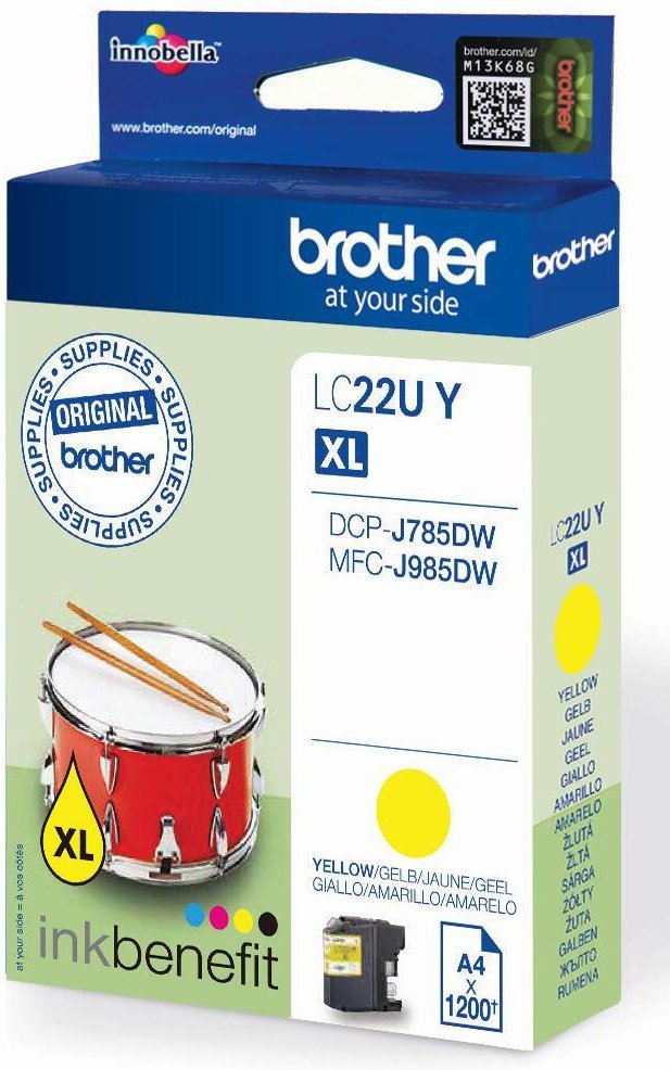 Brother Original LC-22UY Druckerpatrone gelb 1.200 Seiten (LC22UY)