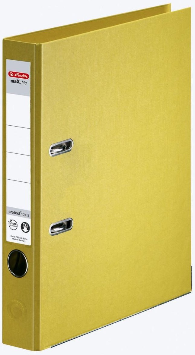 herlitz Ordner Rückenbreite 5 cm DIN A4 Kunststoff gelb