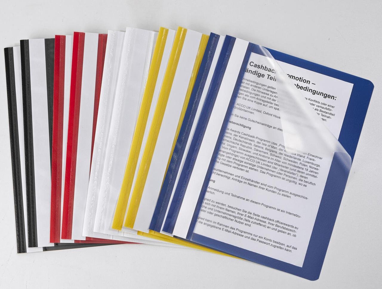 Schnellhefter A5 Polypropylen (PP) 2x schwarz, weiß, gelb, rot, blau