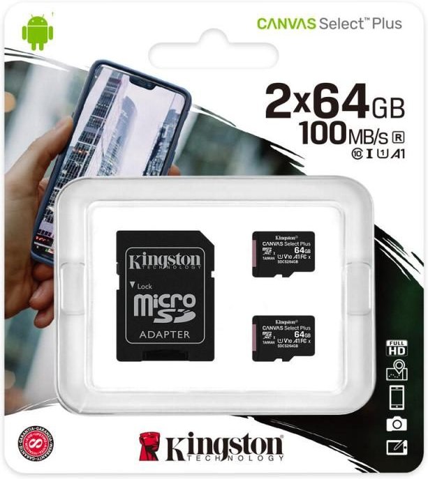 Kingston Canvas Select Plus Speicherkarte 64 GB, Doppelpack
