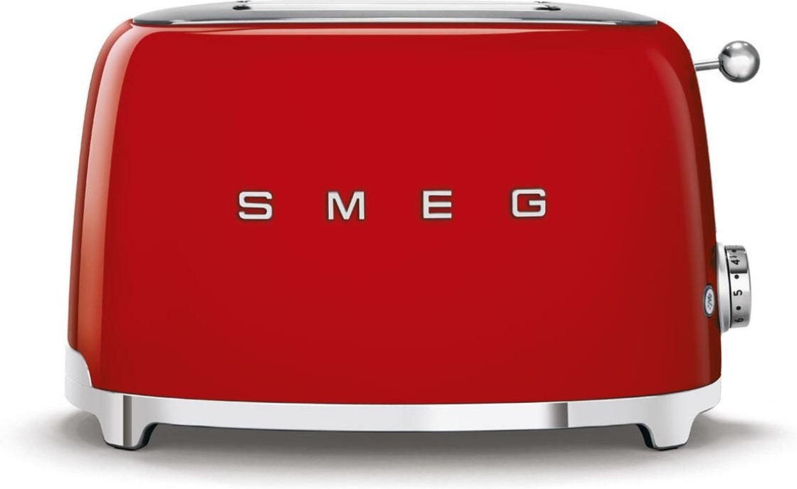 SMEG Toaster 2-Schlitz kompakt 50's Style TSF01RDEU, Rot, Hochglanz