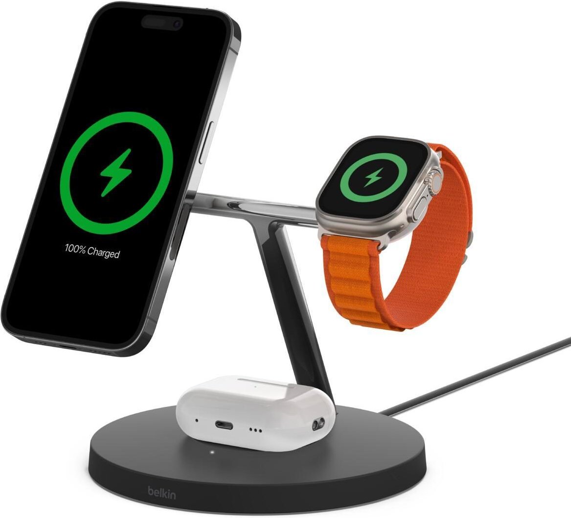 Belkin BoostCharge Pro kabelloses 3-in1- Ladegerät mit MagSafe