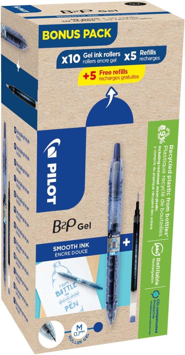 PILOT B2P „Bottle 2 Pen“ GEL Gelschreibermine 0.4 mm Schwarz