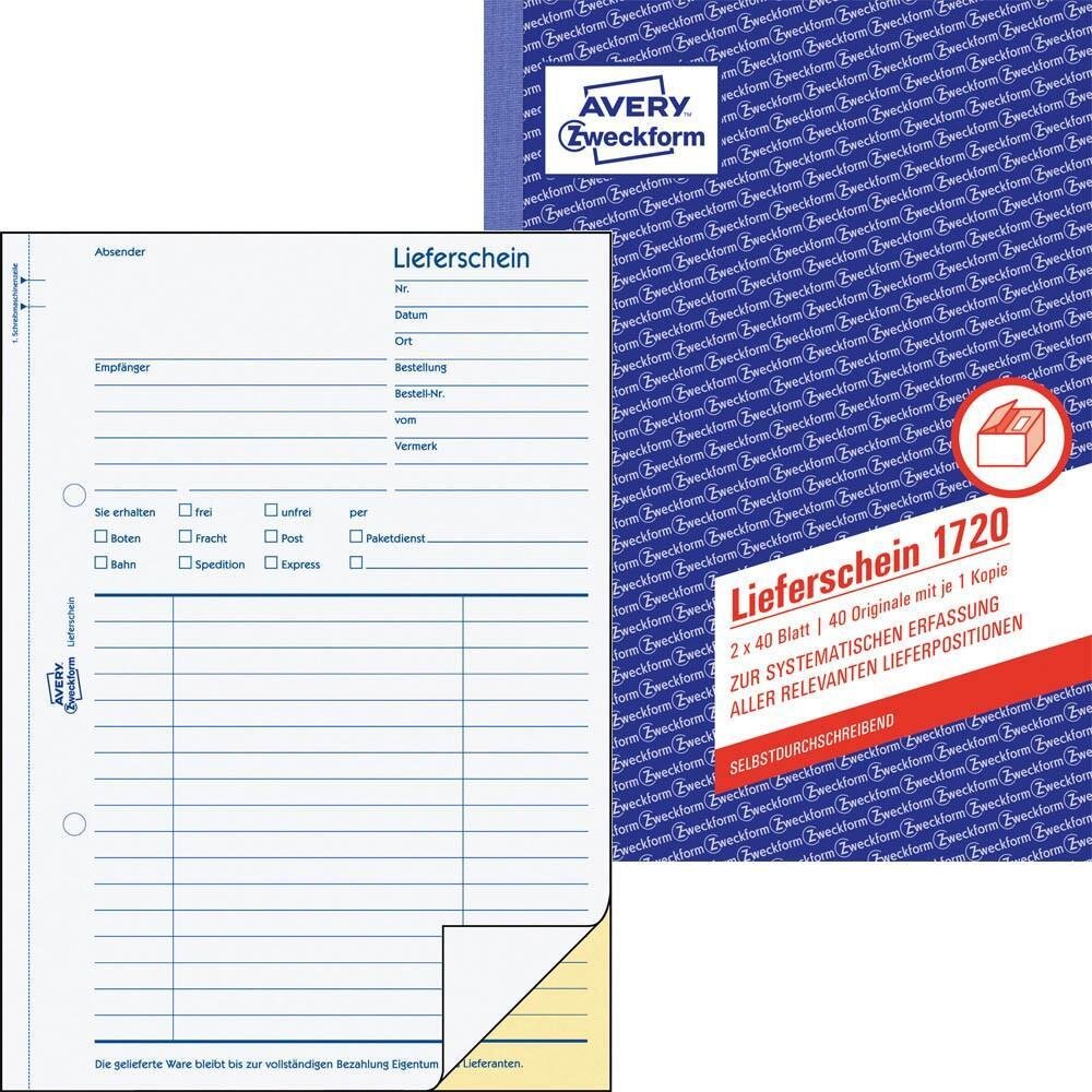Thumbnail - AVERY Zweckform Lieferschein 1720