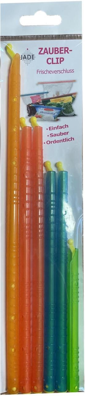 JADE Verschlussclips blau, gelb, grün, orange