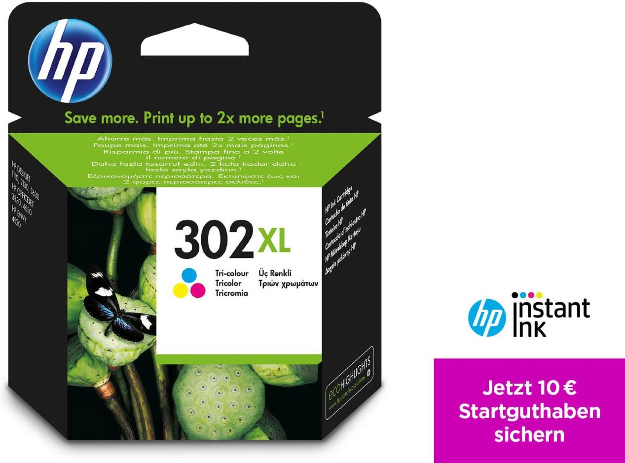 HP Original 302XL Druckerpatrone - cyan, magenta, gelb (F6U67AE)