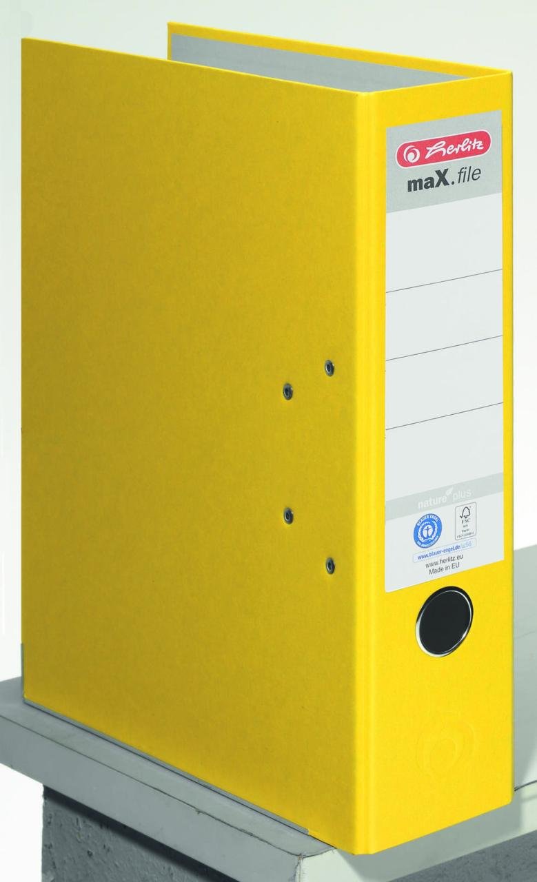 herlitz Ordner Rückenbreite 8 cm DIN A4 Karton gelb