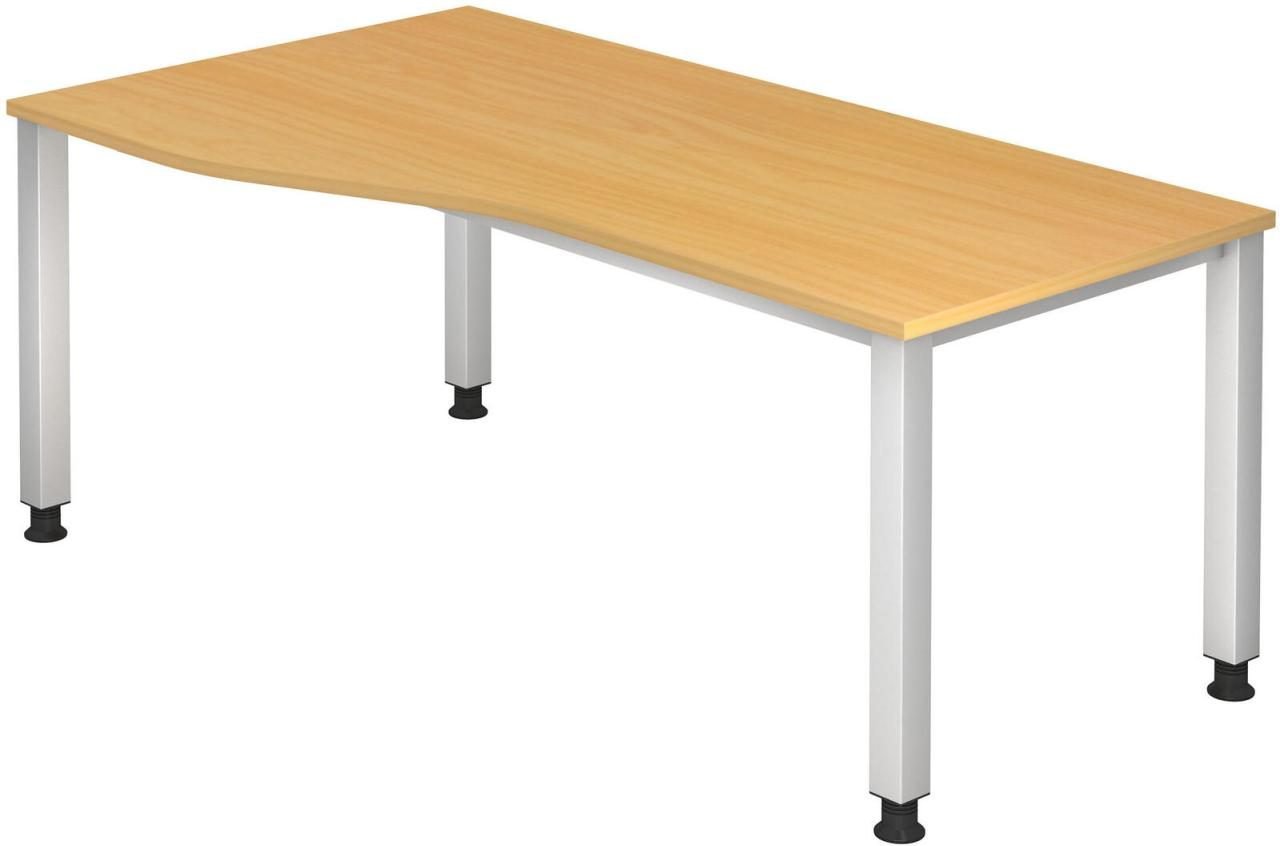 HAMMERBACHER VQS18/6/S höhenverstellbarer Schreibtisch 68,5 - 81 cm buche / silber