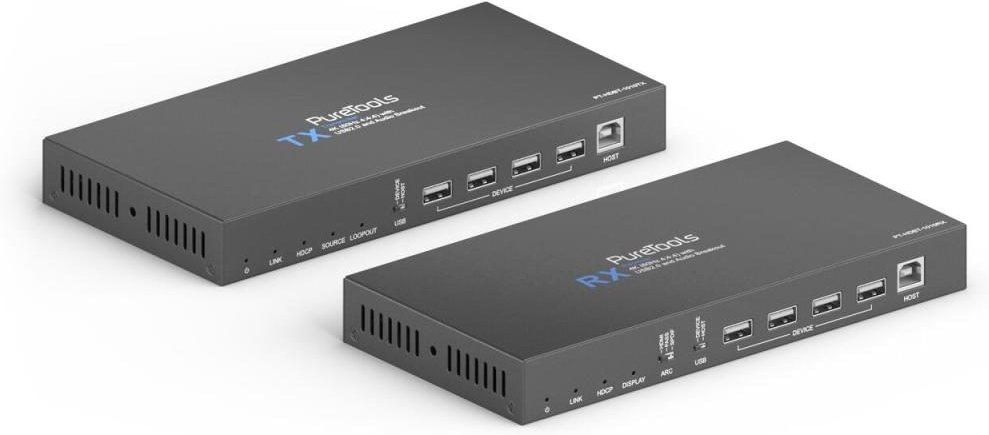 PureTools - HDBaseT Extender Set mit USB 2.0 und Audio-Breakout, 4K (60Hz 4:4:4)