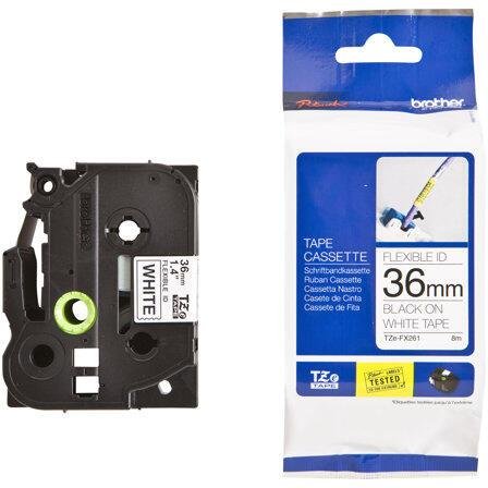 Brother TZe FX261 - Flexitape - Schwarz auf Weiß - Rolle (3,6 cm x 8 m) - 1 Rolle(n) - für P-Touch PT-3600, PT-550, PT-9