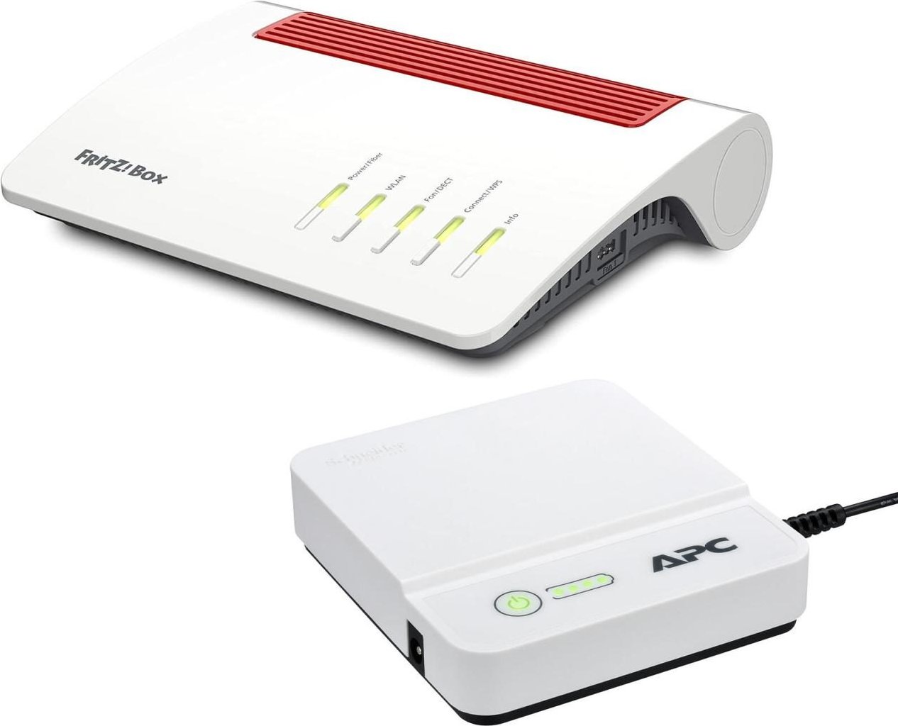 AVM FRITZ Box 5590 Fiber + APC CP12036LI Back UPS Connect