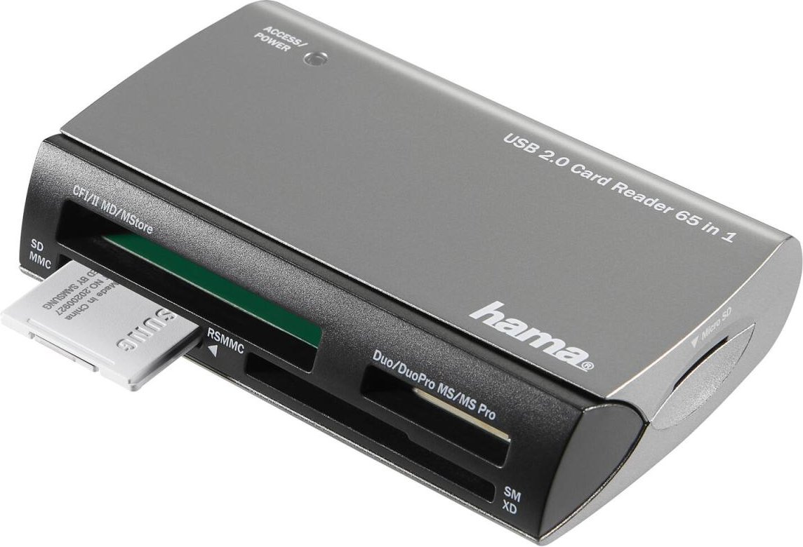 hama USB-Kartenleser All in 1 silber, schwarz