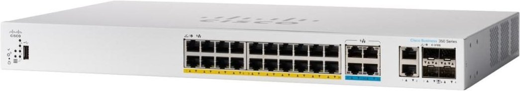 Cisco Catalyst 1300-24MGP-4X Managed Switch, 16-Port-GE, 8 Ports 2,5GE, PoE, 4 x 10GE-SFP+ (C1300-24MGP-4X)