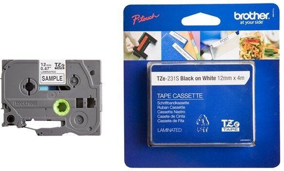 Brother Original P-Touch Farbband schwarz auf weiß (1,2cm x 4m) (TZE-231s)
