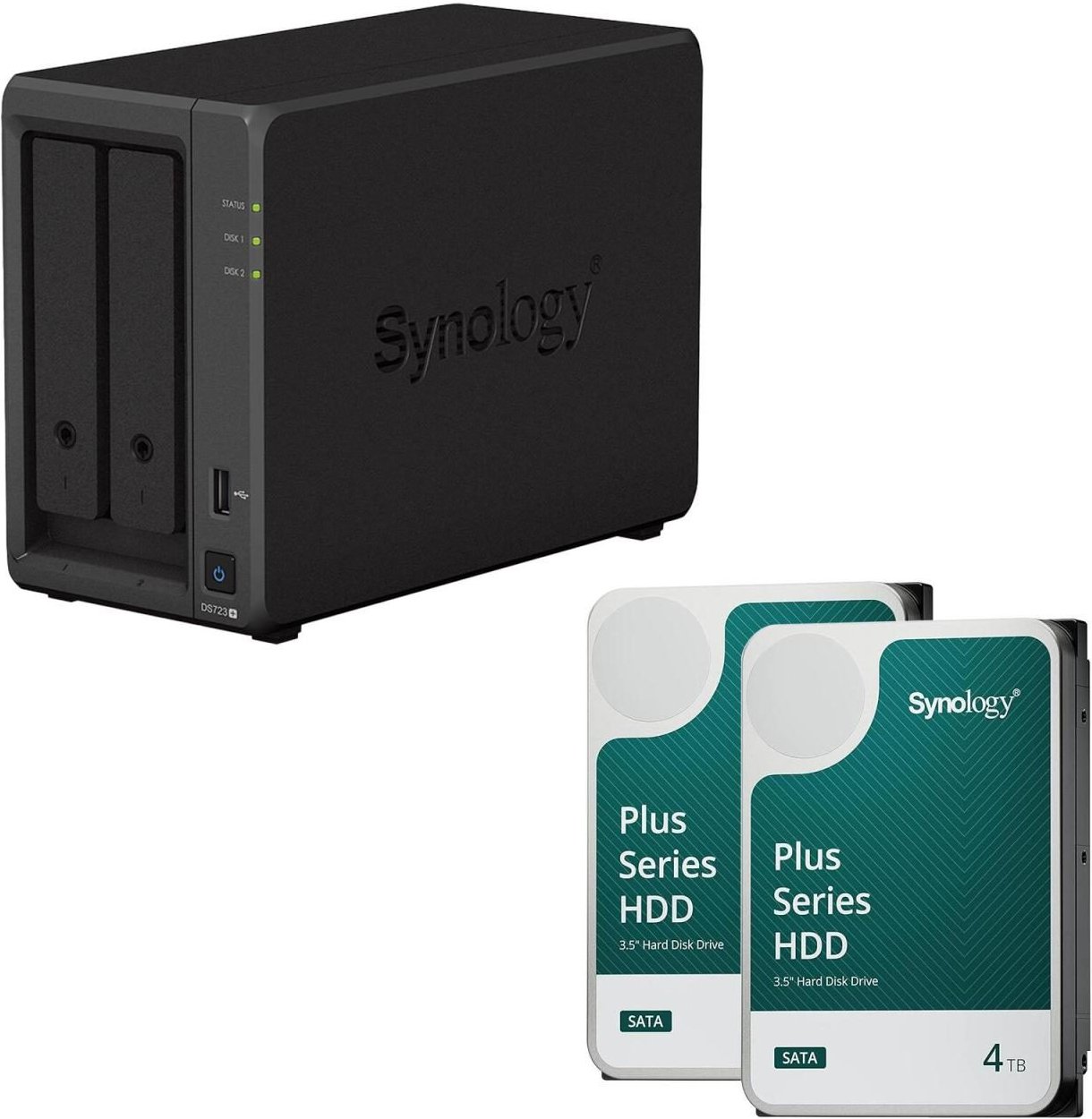 Synology DiskStation DS723+ 2 Einschübe NAS-Server Leergehäuse (DS723+) + 8 TB Synology Plus (2x 4TB)
