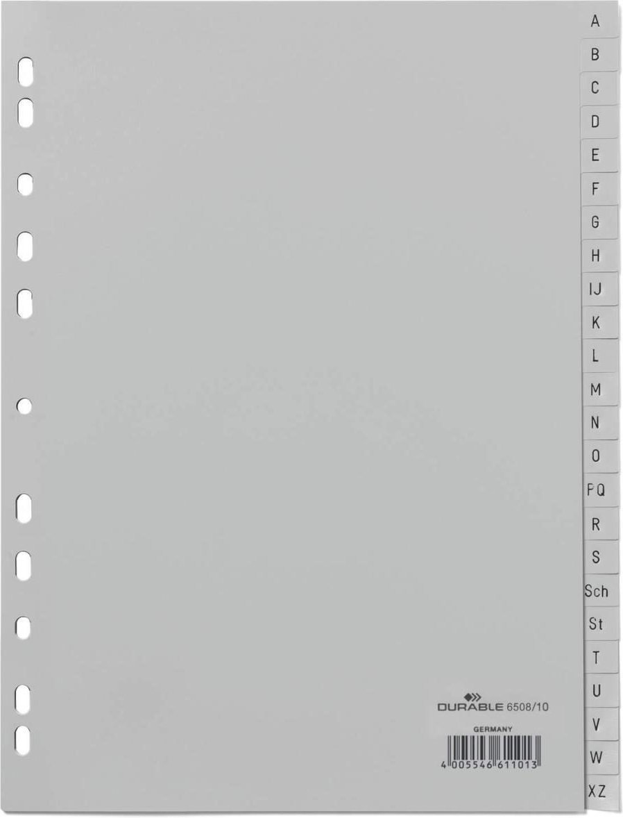 DURABLE Ordnerregister A4 A-Z geprägt 24-teilig - grau