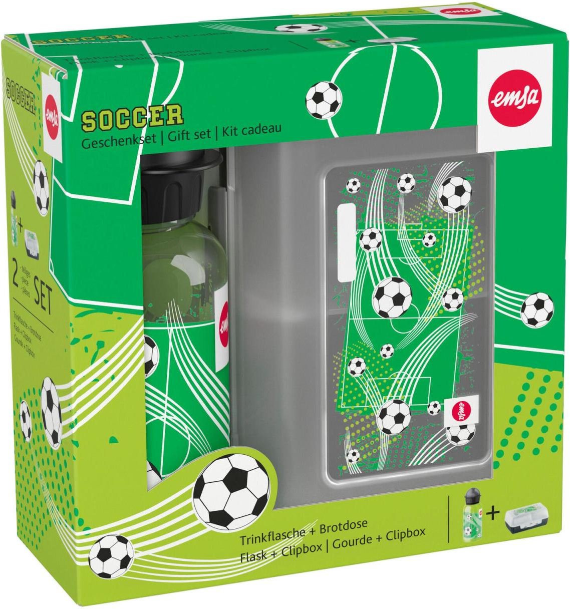 Thumbnail - emsa Kinder Trinkflasche & Lunchbox Flasche: 0,4 l, Brotdose: 7,0 x 18,0 cm transparent, grün